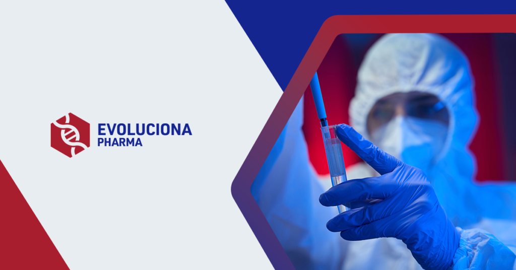 Healthcare Professional Holding A Syringe In A Sterile Pharmaceutical Environment Representing Safety And Precision By Evoluciona Pharma